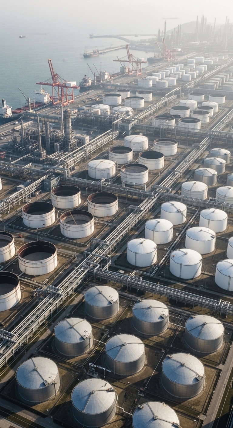 Industrial-oil-storage-facility-at-Qingdao-port-China